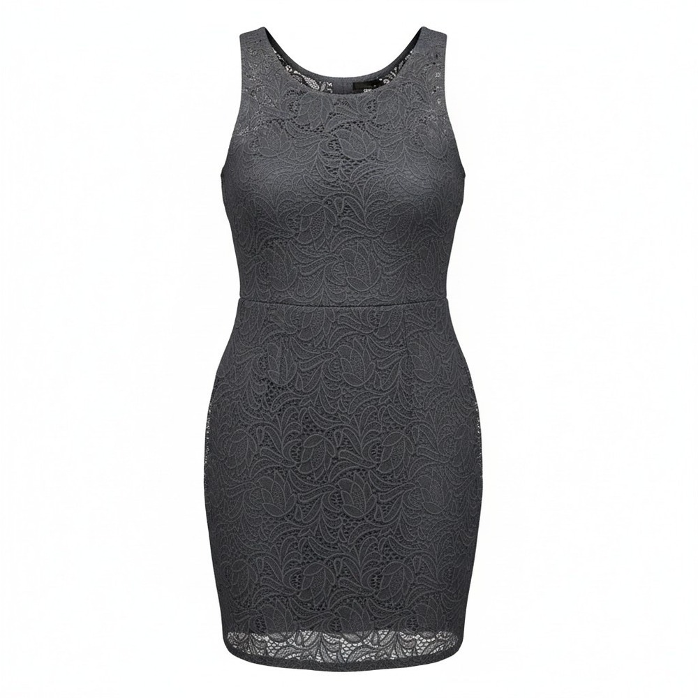 Gothic Fairy Black Floral Lace Sleeveless Top‎ Sheer Sweetheart Neckline Dress